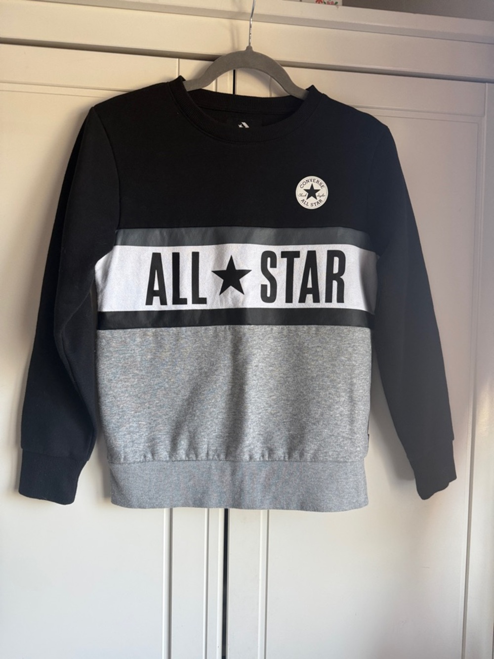 Converse Youth All Star Colorblock Sweatshirt - Black/Grey